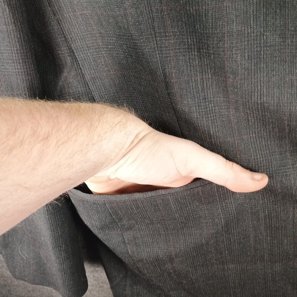 Hart Schaffner Marx Blazer Men 48L 100% Virgin Wool Black Pocket Softly Tailored - Picture 4 of 14